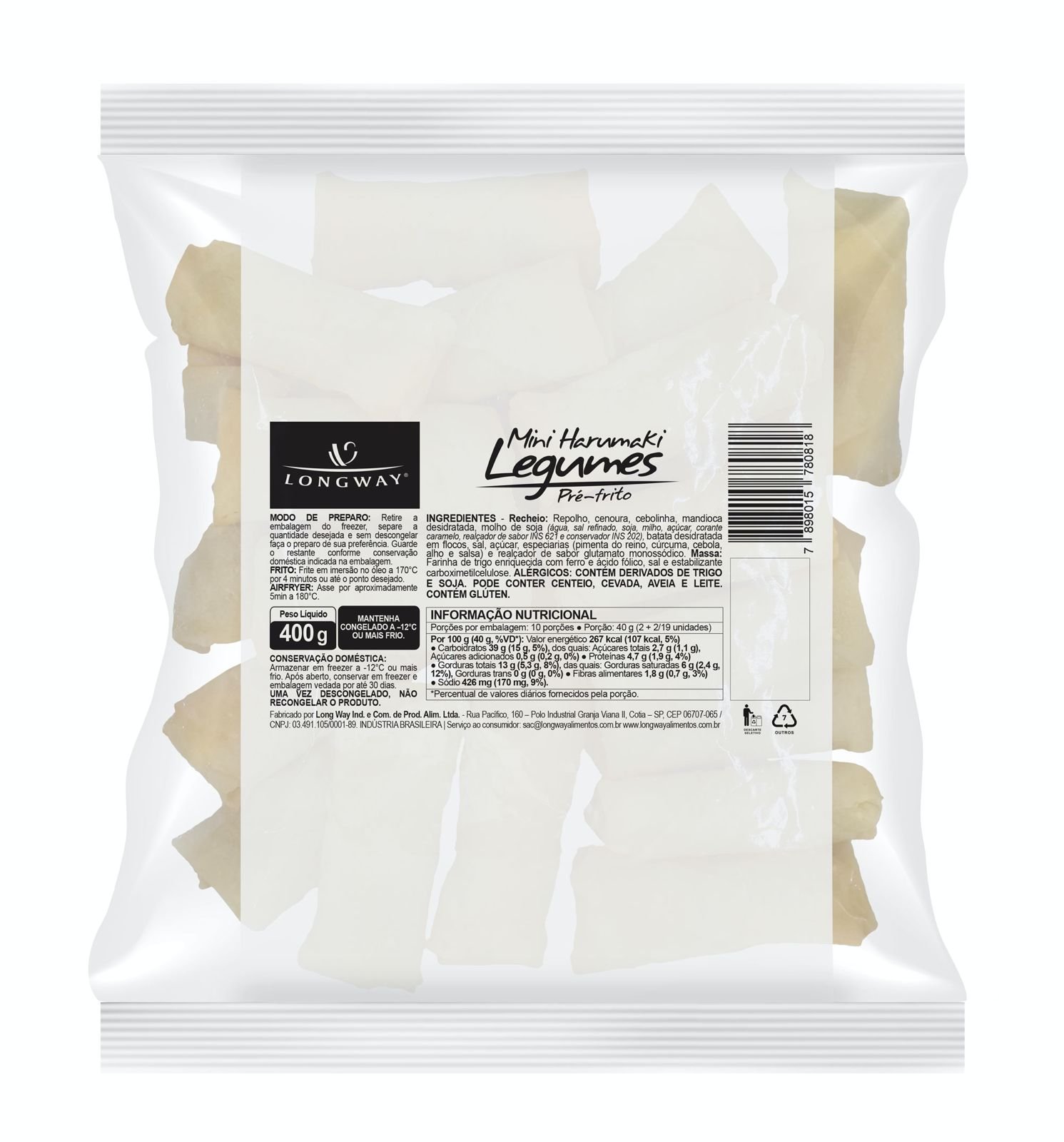 Mini rolinho de legumes